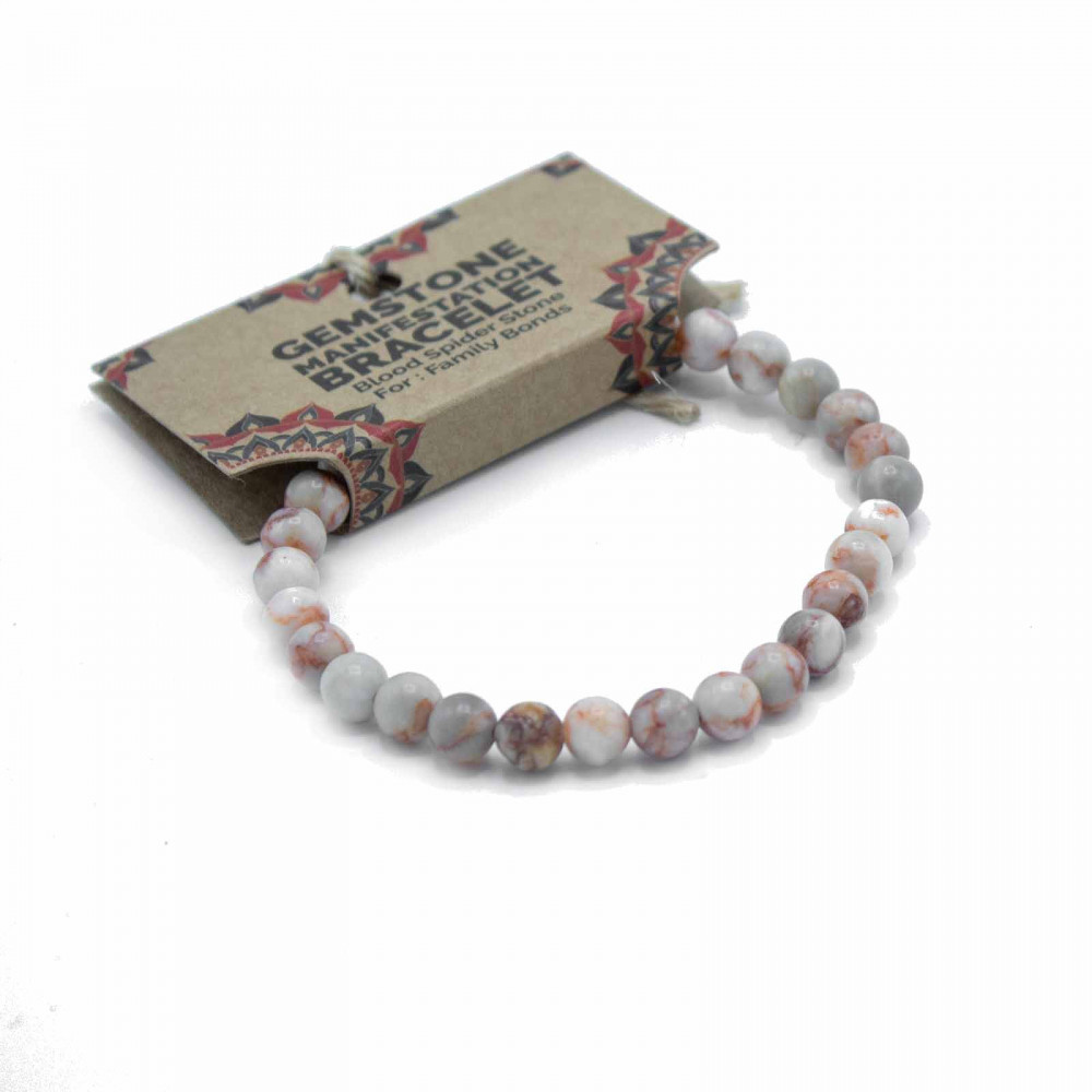 Pulsera de manifestación Piedra de araña de sangre - Lazos familiares