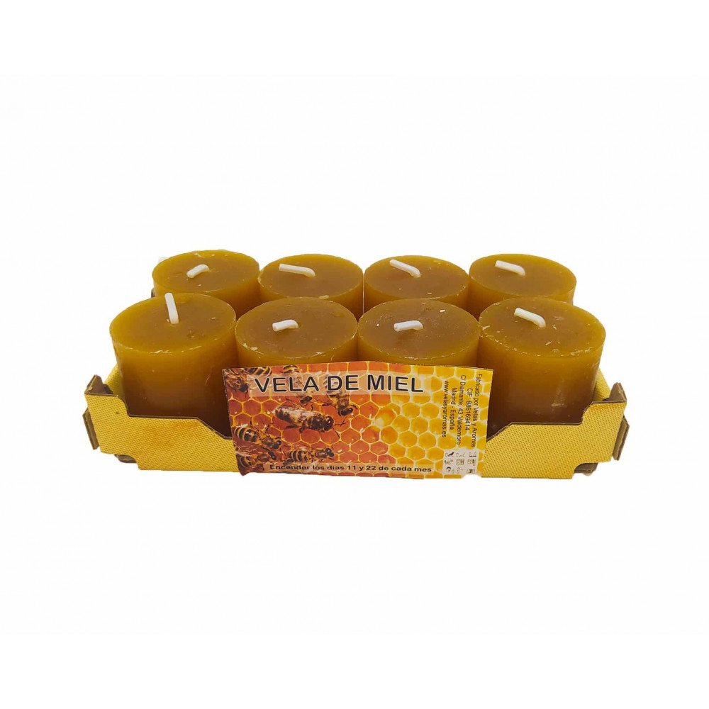Velas de Miel en Pack de 8 unidades