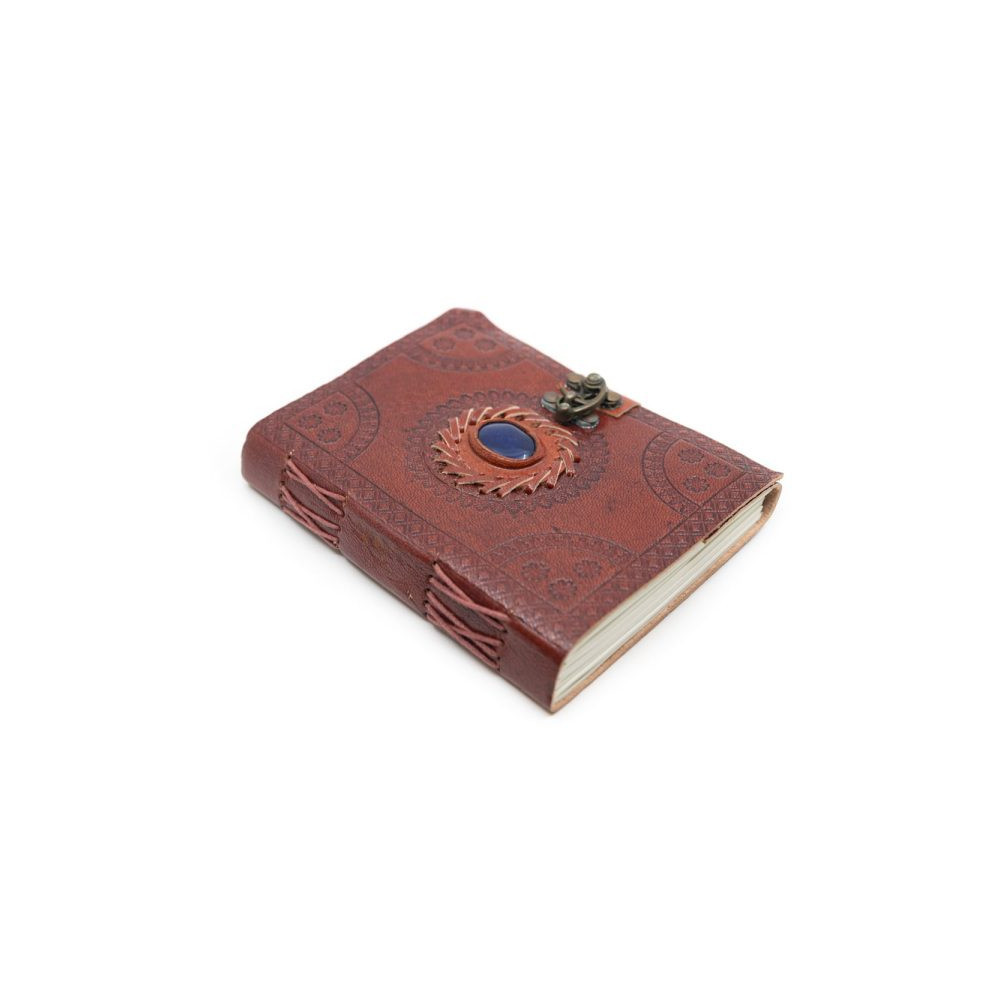 Cuaderno de Cuero Hecho a Mano con Lapislázuli