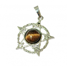 Colgante pentaculo con ojo de tigre