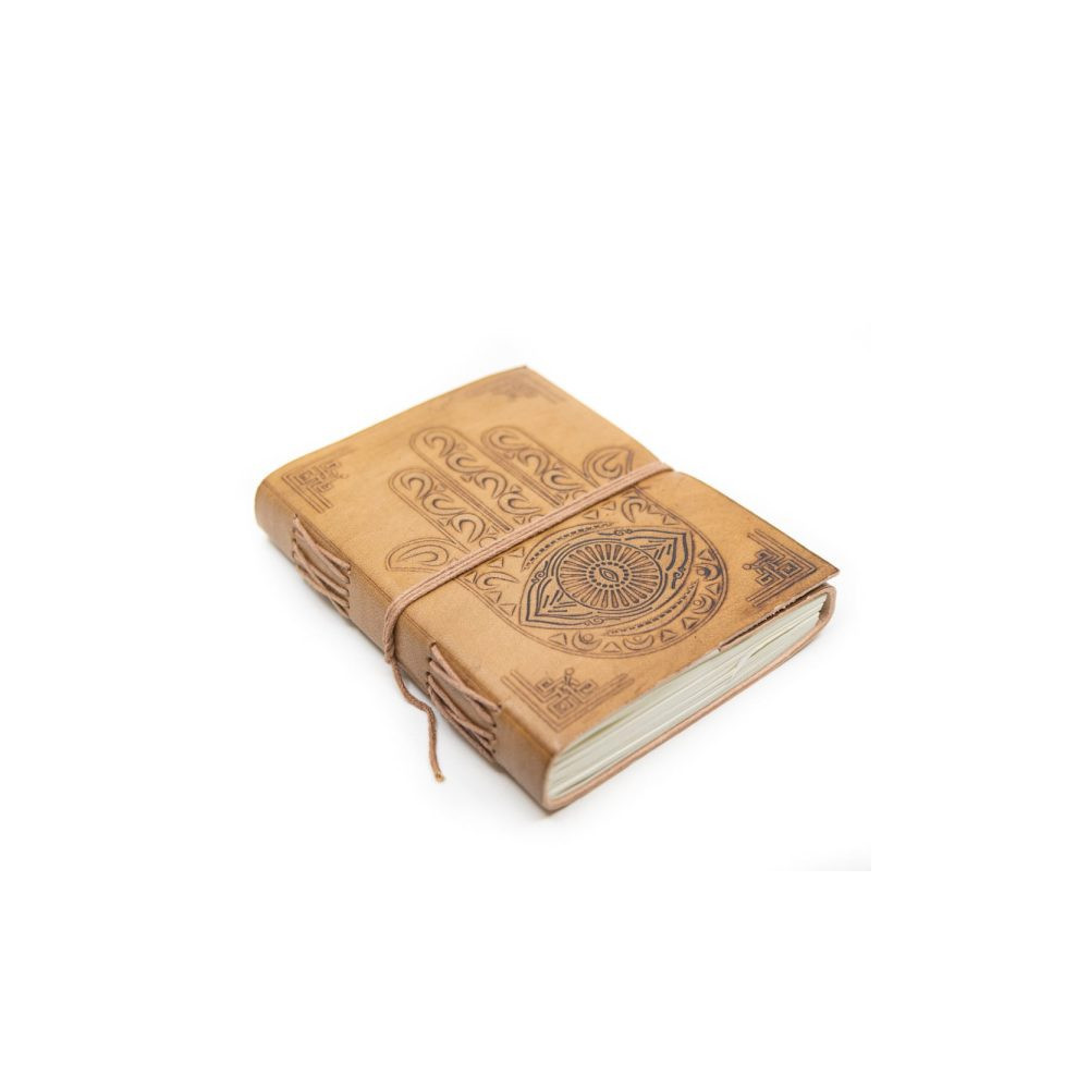 Cuaderno de Cuero Hecho a Mano con la mano Hamsa