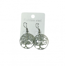 Pendientes Acero Arbol de la vida