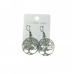 Pendientes Acero Arbol de la vida