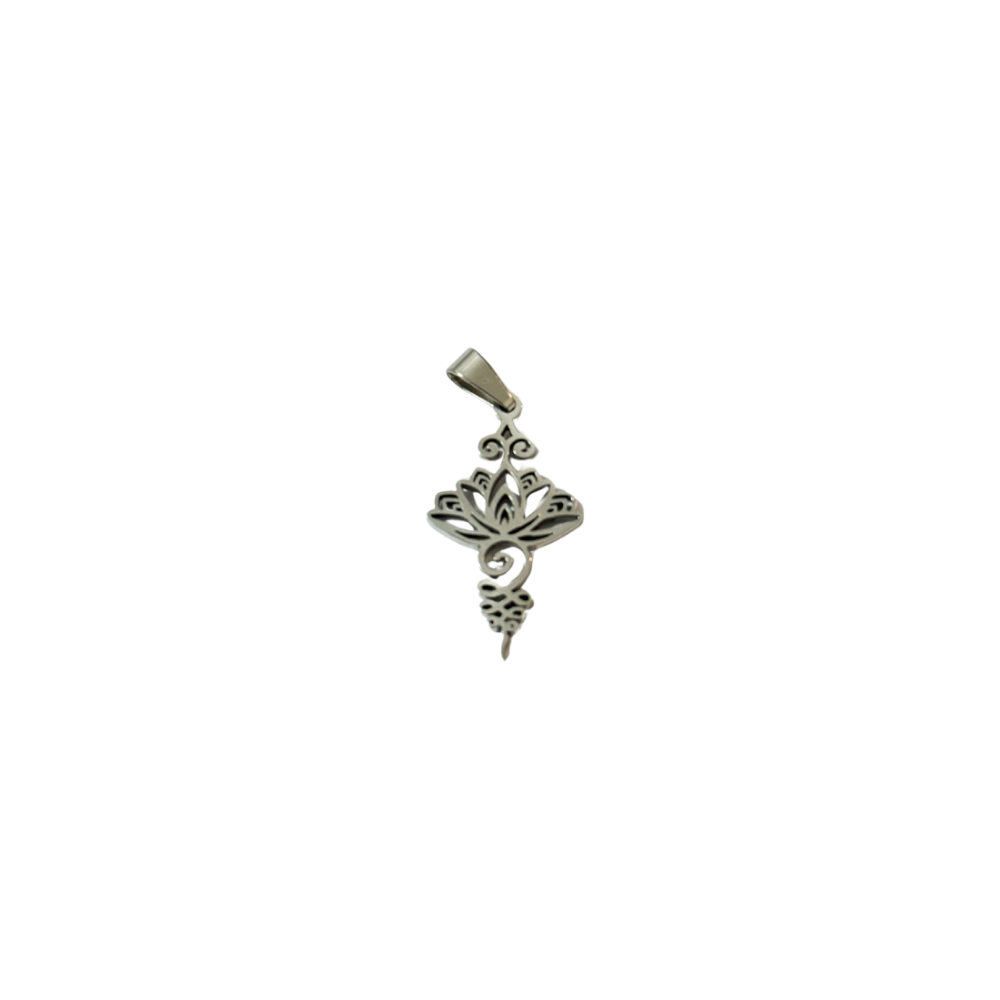 Colgante flor de loto con tallo alargado