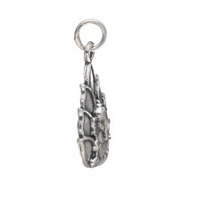 Colgante Ganesha Flor de Loto en Plata de Ley 925 Envejecida