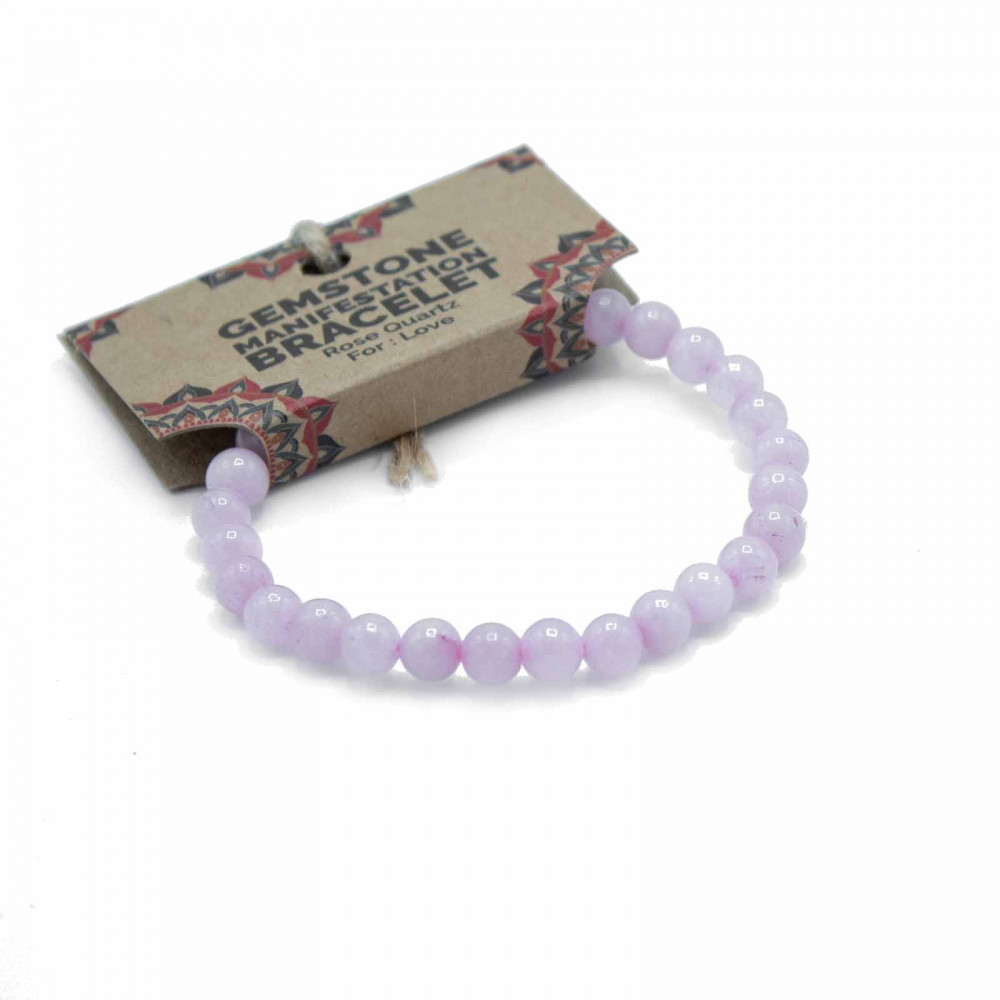 Pulsera de manifestación Cuarzo rosa - Amor