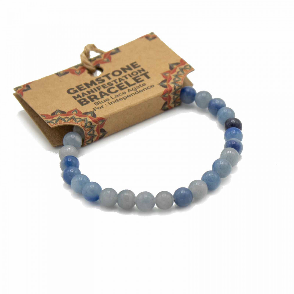 Pulsera de manifestación Ágata de encaje azul - Independencia Hombre B-03